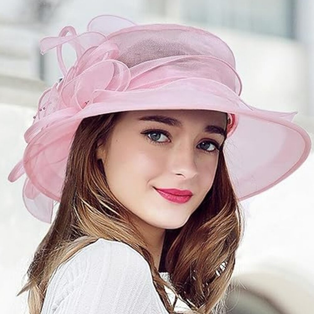 Derby Church Fashion Hat Bridal Tea Party Wedding‎ Horse Race Statement PINK